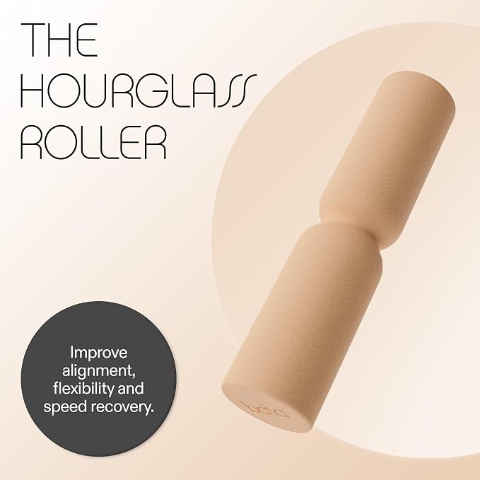 Bala Hourglass Foam Roller (Sand) - Soft Density Back Roller Foam for Physical Therapy, Deep Tissue Muscle Massage, Flexibility & Stretching - Workout Roller for Yoga, Neck, Back & Legs Exercise