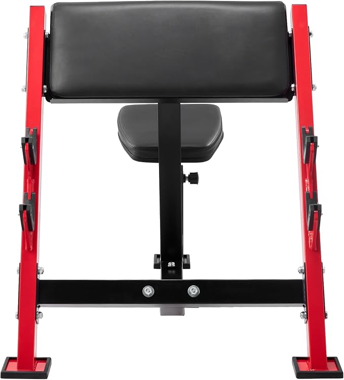 VEVOR Preacher Curl Bench, Strength Training Benches, Max Load 660 LBS Home Gym Fitness Equipment, Seated Arm Isolated Barbell Dumbbell Bicep Station, Adjustable Weight Bench with Bar Holders