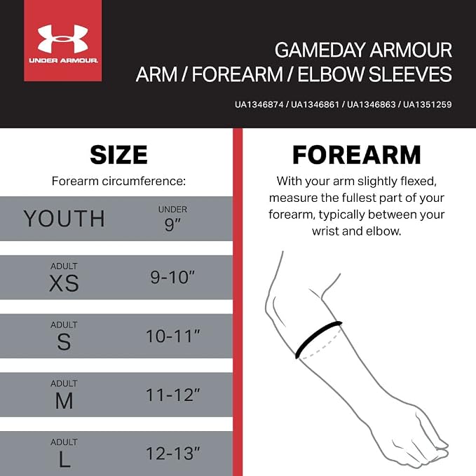 Under Armour Volleyball Padded Elbow Sleeves - Compression Sleeves for Arm Protection & Comfort - Sew-Free Volleyball Gear