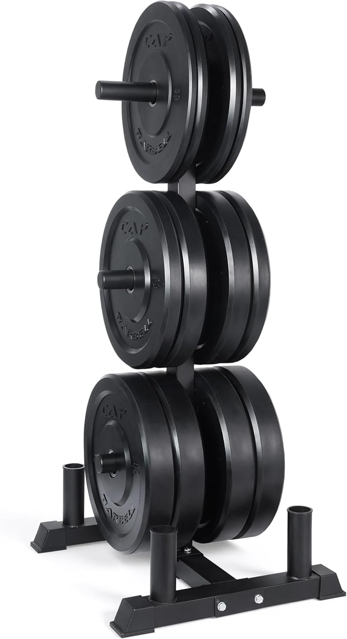 CAP 2-inch Olympic Bumper Plate Weight Set | 100-370 lbs | Multiple Colors | Storage Rack Optional