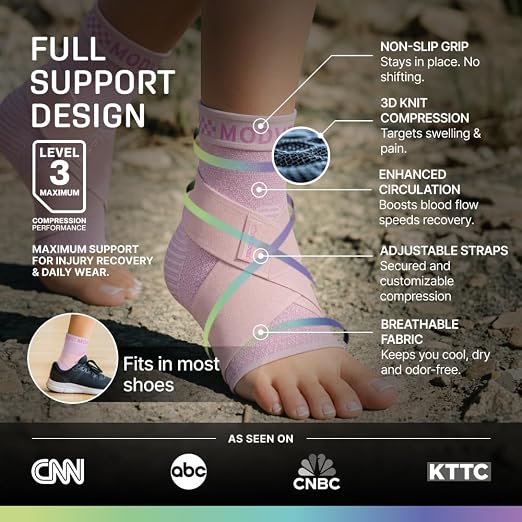 Modvel Foot & Ankle Brace Socks with Adjustable Support Strap – Compression Sleeve for Sprained Ankle, Plantar Fasciitis Relief Tendonitis & Arthritis, Stabilizing Foot & Ankle Support for Women & Men