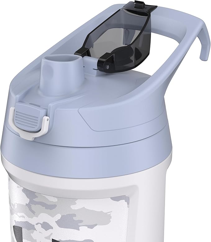 Under Armour 32 oz Insulated Water Bottles - Sports Water Jug with Fence Hook, Leak Resistant for Baseball, Football & More, 32 oz Insulated, White Woodland