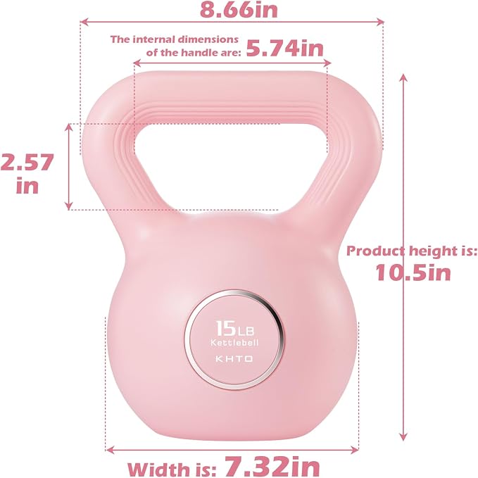 KHTO Kettlebells Fitness Exercise-Pink Strength Training Kettlebell Sets,Dumbbell Weights for Home Gym Equipment