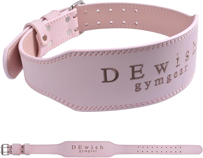 Leather Weightlifting Belt, 10 Adjustable Holes, 4”Width, Double Prong Power Belt for Gym Bodybuilding, weightlifting, powerlifting, squats and deadlifts
