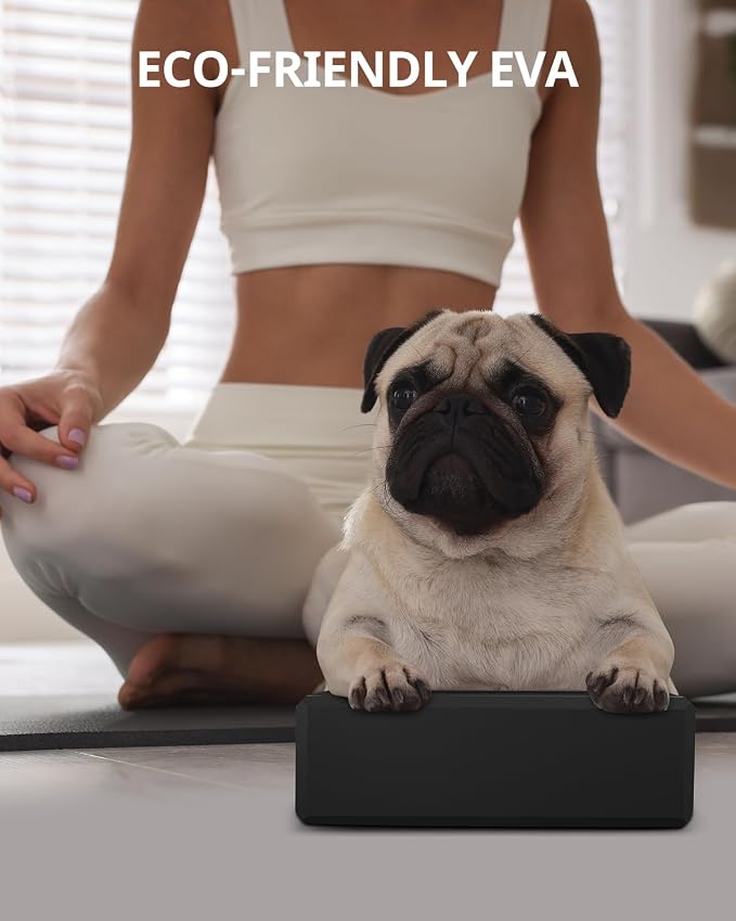 Trideer Yoga Blocks 2 Pack, Soft Non-Slip Foam Blocks with Beveled Edges for Alignment and Stretching in Yoga, Pilates, and Dance - Supportive, Lightweight, Odor Resistant, Latex-Free