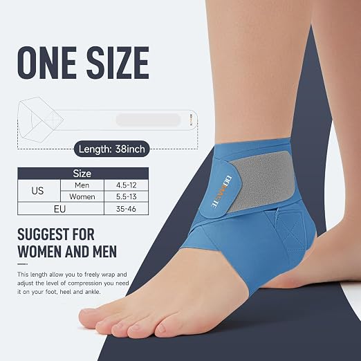 Ultra Thin Ankle Wraps Ankle Brace for Men ＆ Women, Adjustable Ankle Straps for Arch, Sprained Foot, Tendinitis, Football, Basketball, Running（Royal Blue, Pack of 1）
