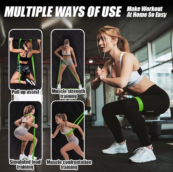 4PCS Resistance Bands for Working Out, Pull Up Assistance Bands Set | Latex Workout Bands for Men & Women, Exercise Bands Resistance for Body Stretching, Muscle Training and Physical Therapy