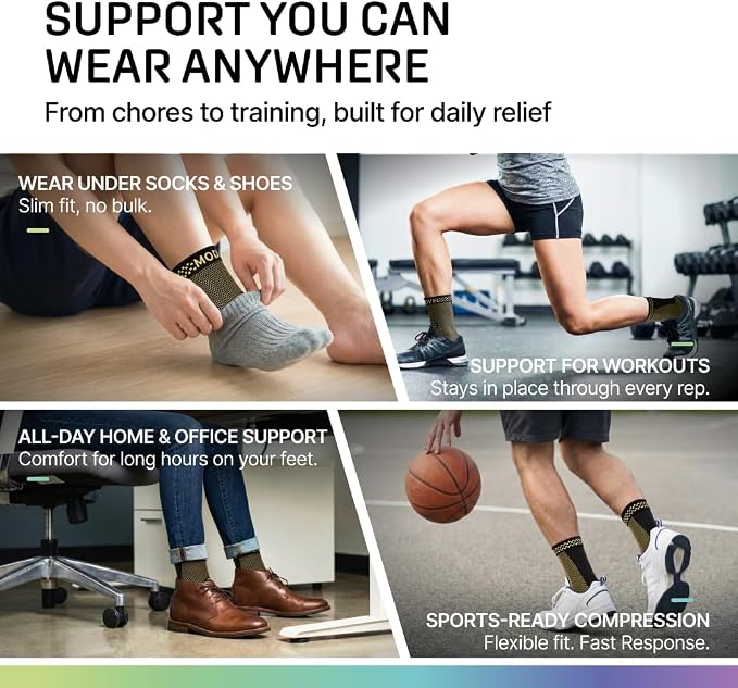 Modvel Foot & Ankle Brace Socks for Sprained Ankle Compression Sleeve - Foot Support for Women & Men - Tendonitis & Arthritis Ankle Brace Sports Running, Torn Ligaments & Women Stabilizing Ankle Wrap