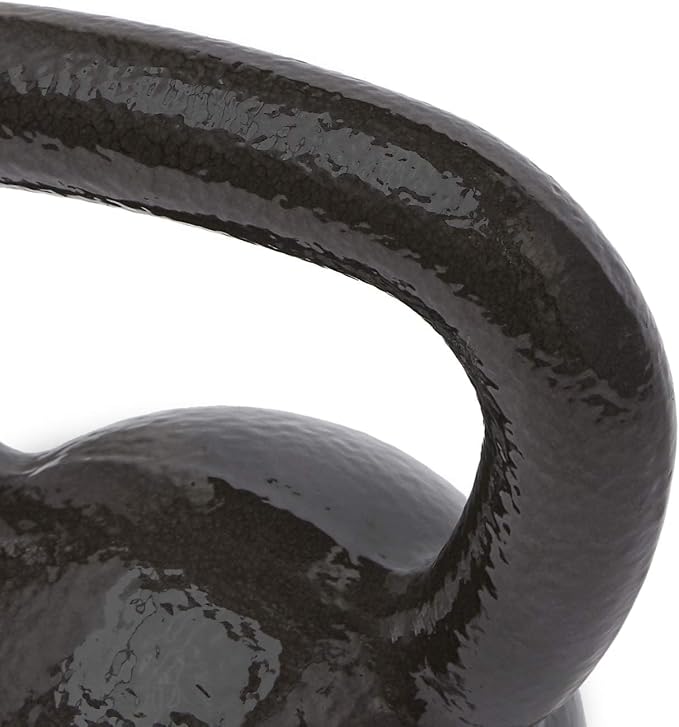 Amazon Basics Cast Iron Kettlebell for Strength Training, Textured Wide Handle, Black