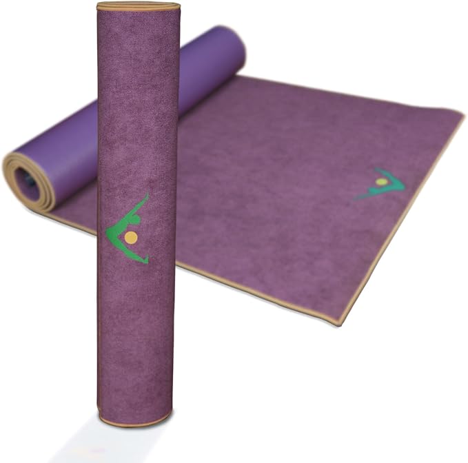 AURORAE Synergy 2in1 Hot Yoga Mat with integrated Non Slip Microfiber Towel. No Slipping No Bunching/Odor Patent Protected, Machine Washable