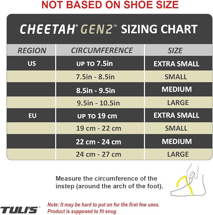 Tuli's Cheetah Gen2, Heel Cup for Sever’s Disease & Heel Pain, Large | Heel Cup w/ Compression Sleeve & Barefoot Protection for Gymnasts and Dancers with Sever’s Disease & Heel Pain