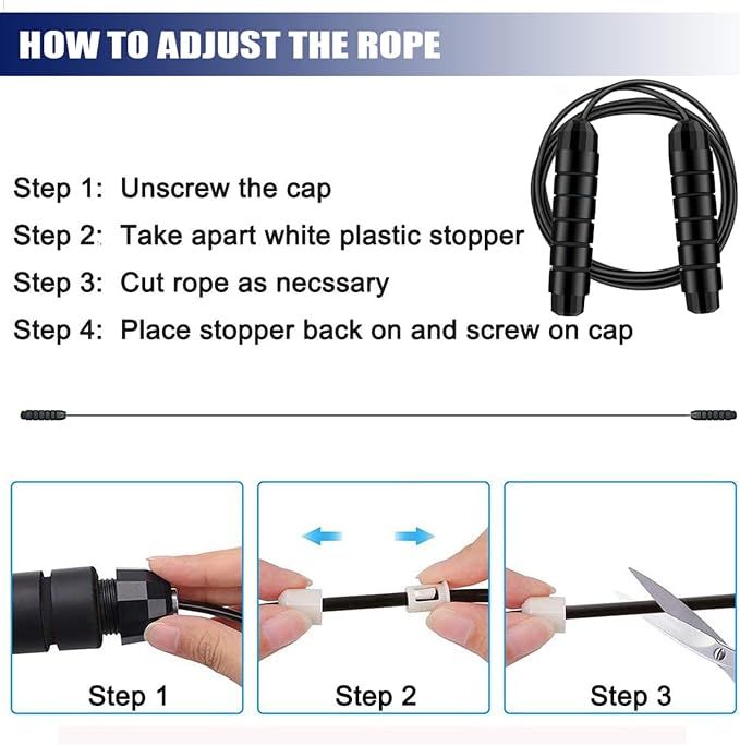 Redify Adjustable Jump Rope,Jump Ropes for Fitness for Men Women | ﻿Workout and Exercise,Cardio,Boxing,Weight Loss,Speed Rope,Slim Body at Home School Gym,Suitable for All Ages