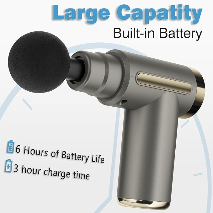 cotsoco Massage Gun Deep Tissue for Pain Relief with 4 Massage Heads & 6 Speeds, Electric Mini Handheld Body Massager for Any Pain Relief, Best Gifts for Men and Mom