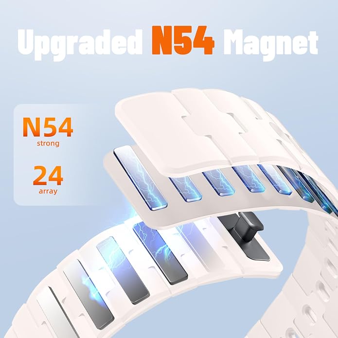 Bandletic Magnetic Silicone Watchband Compatible with All Apple Watch | Strong Magnet Sport Strap for iWatch Ultra 49mm Series 11-1 SE 46mm 45mm 44mm 42mm 41mm 40mm 38mm, Ideal for Men Women