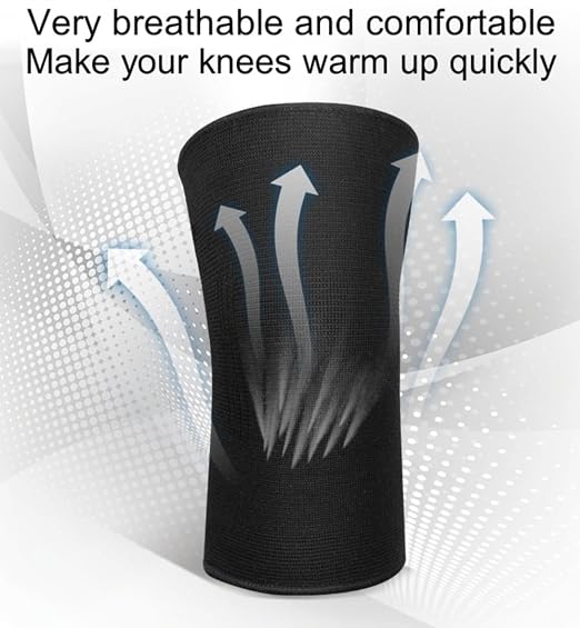 Knee Compression Sleeve For Women Men, Knee Braces for Knee Pain, Running Knee Brace, Knee Support For Knee Joint Pain (Black)