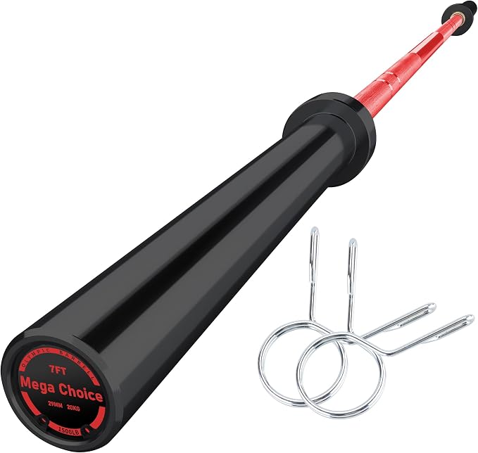 7FT/4 ft Home Gym Barbell Bar – 700LB/1500LB/500LB Capacity, Anti-Slip Knurling, Solid Steel, for Weightlifting, Strength Training