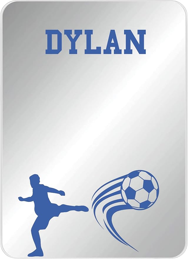 Personalized Sports Player Fan Team Club Locker Mirror Magnet – Back to School Decor, Colorful Magnetic Organizer Accessory for Gym, Home, Office & Refrigerator (Soccer Male)