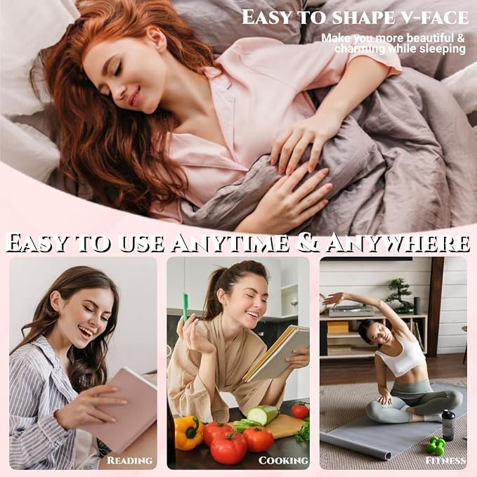ROWMATE V Line Lifting Mask Chin strap for sleeping, V Line Lifting Mask for Women,Jaw Exerciser，Medium,Purple