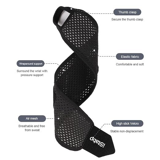 Ultra Thin Mesh Wrist Strap Brace Support for Workouts & Daily Use, Carpal Tunnel Pain Relief, Ulnar Wrist Wraps Repetitive Wrist Use Injury, Fit Left or Right Hand, Breathable Adjustable (2, Black)