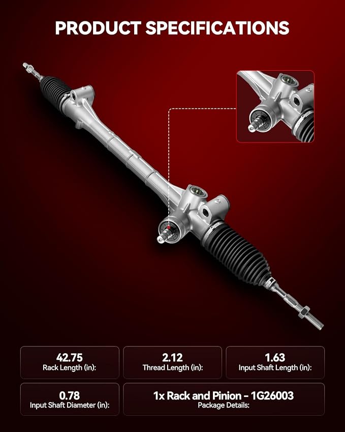 Torchbeam Power Steering Rack & Pinion Assembly Fit for 2010-2015 Prius, 2011-2017 CT200h, Hydraulic System Steering, Replaces OEM 1G-26003