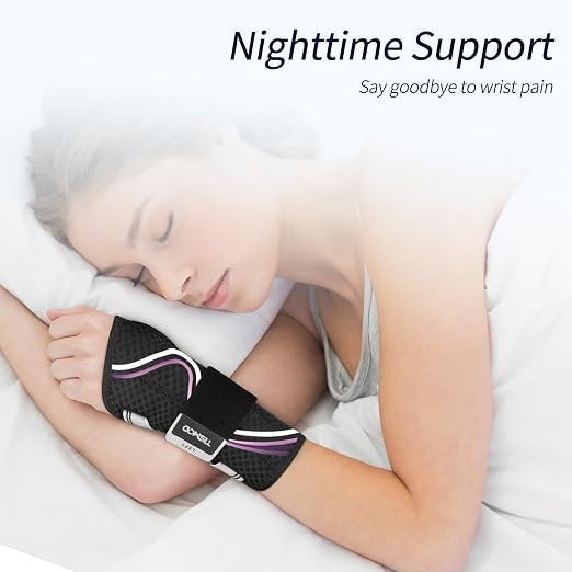 Wrist Brace for Carpal Tunnel,Night Wrist Support Pain Relief Wrist Splint for Arthritis Tendonitis Sprains Hand Brace for Work Fit for Women and Men(Right,L-XL)