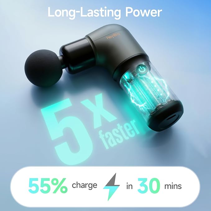 Super Mini Massage Gun, Deep Tissues Percussion Muscle Massager | Compact Sports Travel Massage Gun, FSA Eligible Portable Massager Gun for Her Him, Handheld Massager Gun HSA Eligible Black