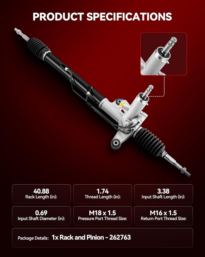 Torchbeam Power Steering Rack & Pinion Assembly Fit for 2011 Civic(Exc.Hybrid/Hybrid-L/Si Models), Hydraulic System Steering, Replaces OEM 26-2763