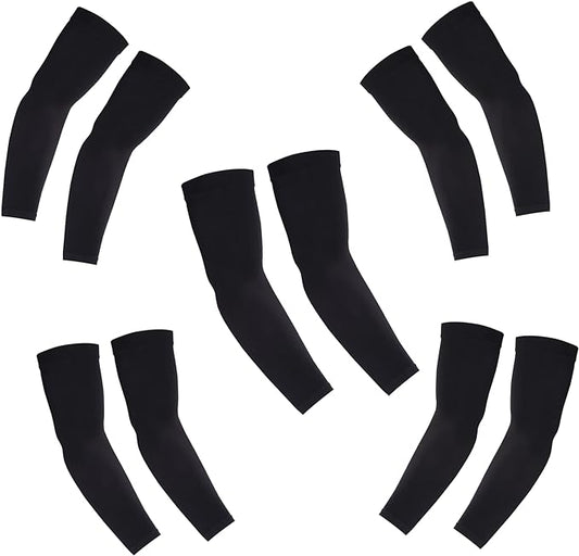 KUHNMARVIN 2 Pairs Arm Sleeves Compression UV Protection Cooling Sun Sleeves Tattoo Cover Up Basketball Arm Sleeves Football