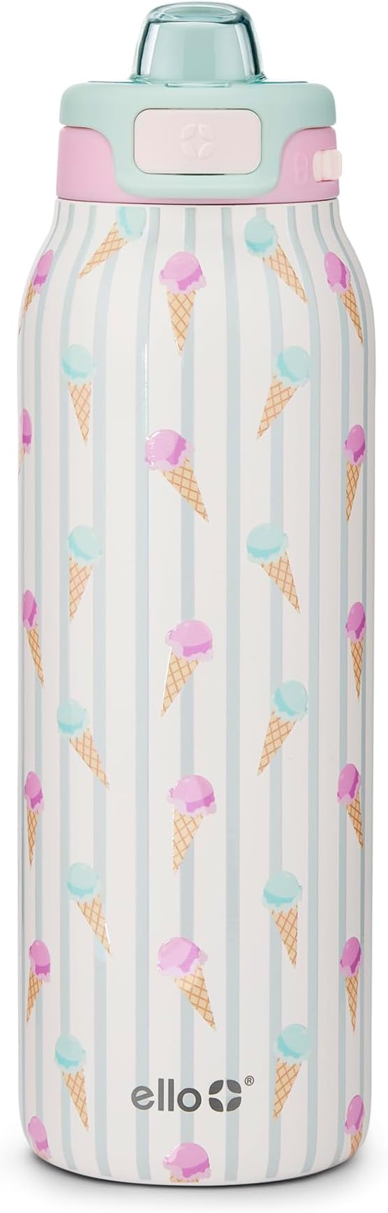 Ello Pop & Fill Insulated Stainless Steel Water Bottle with Quick Fill Lid, Leakproof Locking, Sip or Chug Spout, BPA-Free, Double Wall Vacuum Insulated for Sports, Travel & School- 22oz / 32oz / 40oz