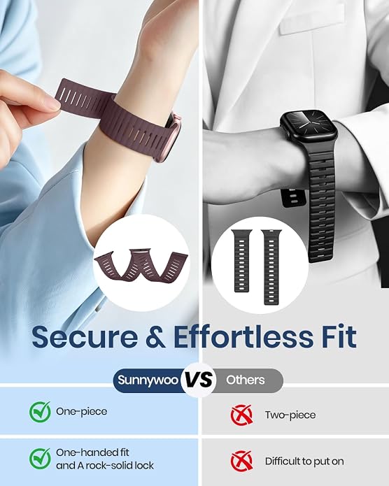 Magnetic Sport Bands Compatible with Apple Watch Bands for Men Women | Silicone Wristband 49mm 46mm 45mm 40mm 44mm 38mm 41mm 42mm, Replacement for iWatch Ultra Series 11 10 9 8 7 6 5 4 3 2 1 SE