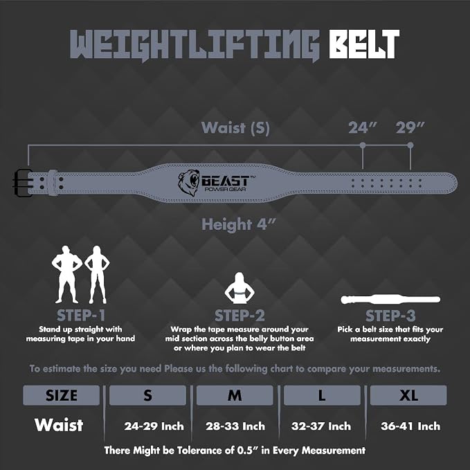 Weight Lifting Belt - 4” Genuine Leather Belts Padded Lower Back Support for Gym Bodybuilding Squat Deadlift Weightlifting Cross Strength Training Men Women Free Wrist Wrap