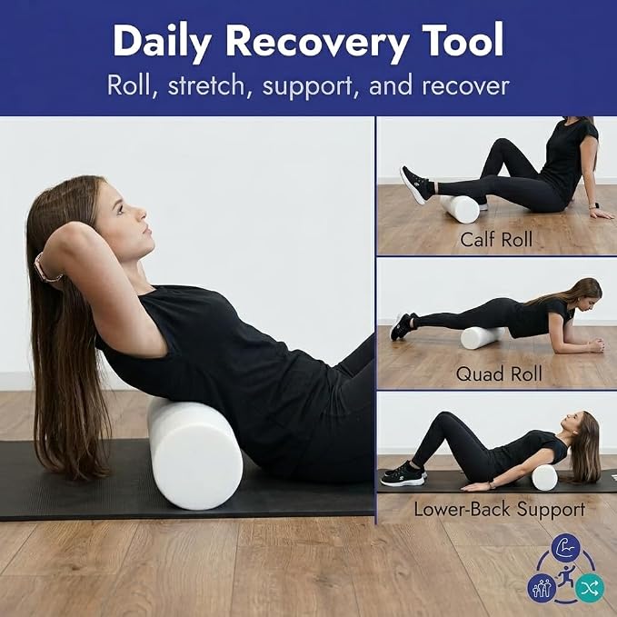 Medium/Firm White PE Foam Roller (36" Full Round)