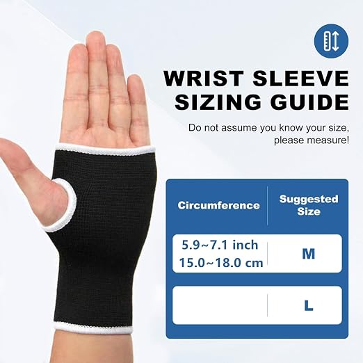 Palm Brace Wrist Compression Sleeves, Everyday Use Wrist Brace, Compression Carpal Tunnel for Wrist Pain Relief, Fitness Gloves, Sports compression Glove, Wrist guard for Men and Women (White edged Black)