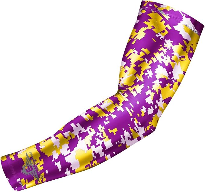 Bucwild Sports Compression Arm Sleeve - Youth & Adult Sizes - Baseball Football Basketball Sports (1 Arm Sleeve)