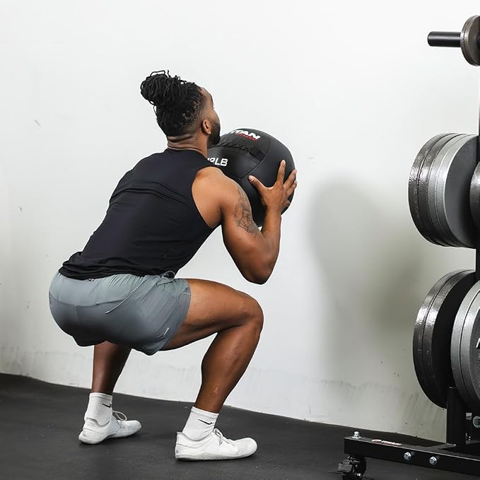 Titan Fitness 25 LB Composite Wall Ball, Soft Shell Poly-Composite Laminate Cross Texture Non-Slip Grip, Tight Stitching, Medicine Ball for Core, Full-Body, Functional Workouts, Exercise Ball