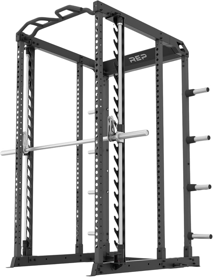 REP Fitness Altitude Power Rack, Modular 6 Post Squat Rack with Cable Pulley and Smith Machine Options, Alloy Steel, 29 Inch Depth