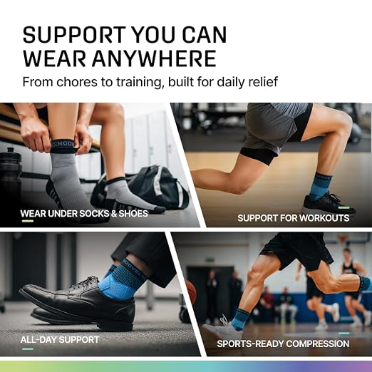 Modvel Foot & Ankle Brace Socks with Adjustable Support Strap – Compression Sleeve for Sprained Ankle, Plantar Fasciitis Relief Tendonitis & Arthritis, Stabilizing Foot & Ankle Support for Women & Men