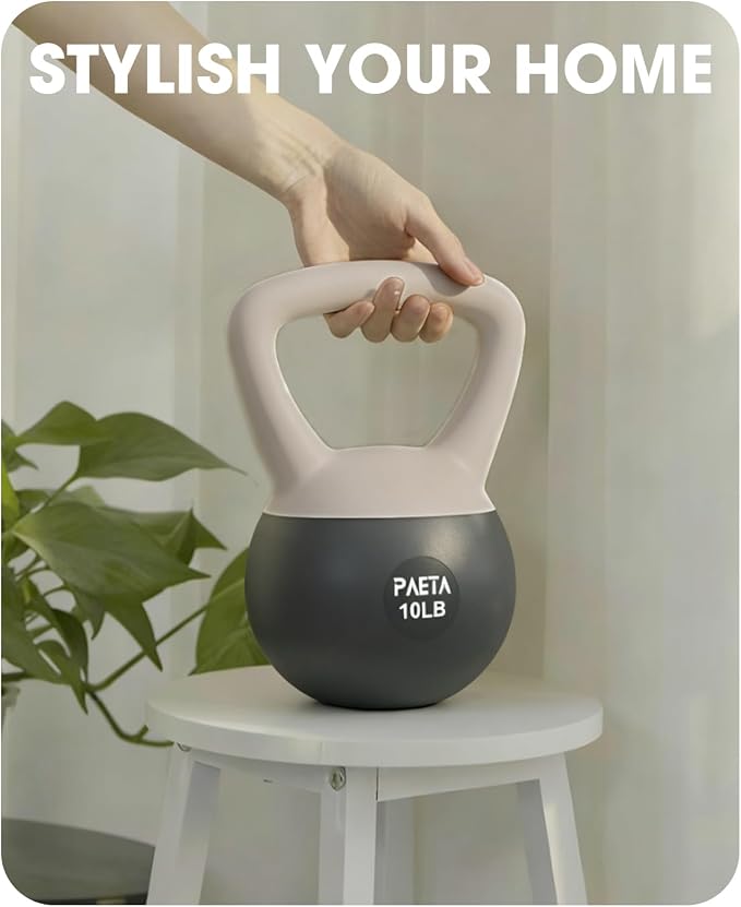 PAETA Soft Kettlebell for Home Fitness – Anti-Slip Grip & Wide Handle Design,Soft Kettlebell Set, Gentle Floor-Friendly Impact – 10lbs, 15lbs, 20lbs, for Home Functional Training