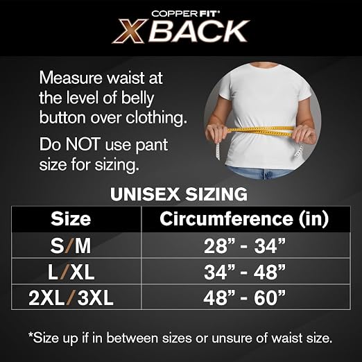 Copper Fit X-Back Brace for Lower Back Pain, Lumbar Support, Herniated Disc, Sciatica, Arthritis – Adjustable, Breathable Design - for Men and Women (Large/XLarge) | Back brace with lumbar support for lower back pain, sciatica relief, posture support, ...