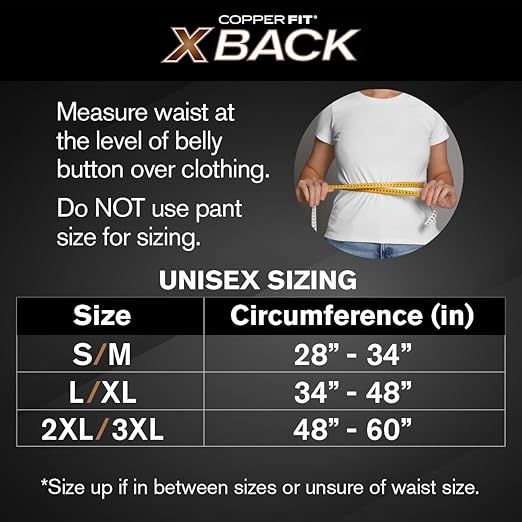 Copper Fit X-Back Brace for Lower Back Pain, Lumbar Support, Herniated Disc, Sciatica, Arthritis – Adjustable, Breathable Design - for Men and Women (2XL/3XL) | Back brace with lumbar support for lower back pain, sciatica relief, posture support, and d...