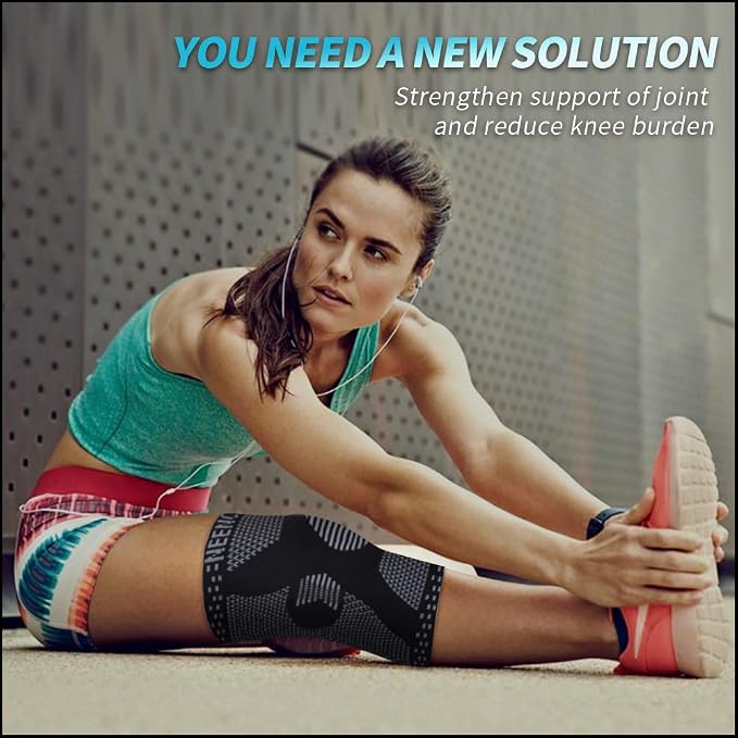 NEENCA Knee Braces for Knee Pain Relief, Compression Knee Sleeves with Patella Gel Pad & Side Stabilizers, Knee Support for Weightlifting, Running, Workout, Arthritis, Meniscus Tear, Men Women. ACE-53 | Patented Patella Gel Pad & Side Stabilizers, Comp...