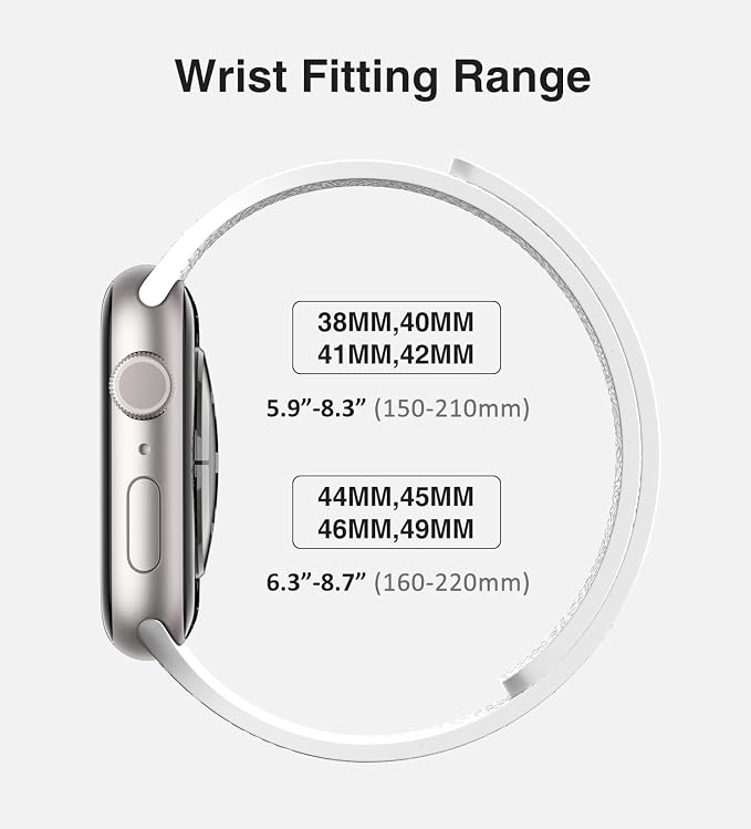 Magnetic Silicone Band Compatible with Apple Watch Band Ultra 3/2/1 & SE 3/2/1 & Series 11 10 9 8 7 6 5 4 3 49mm 46mm 45mm 44mm Strong Magnetic Clasp, Waterproof & Adjustable (White)