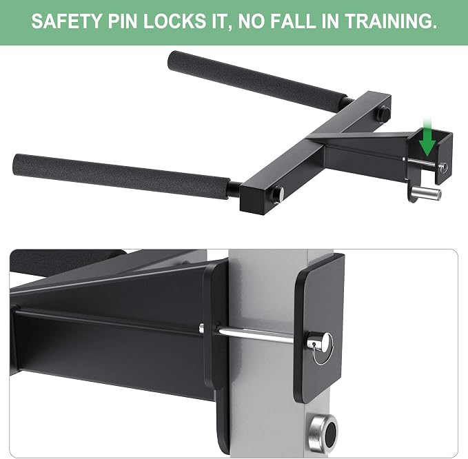 SELEWARE Squat Rack Attachment for Power Cage with 5/8" or 1" Holes | Y-Shaped Dip Bar Attachment, Nordic Hamstring Curl Attachment & Lever Arms for 2x2 or 3x3 Power Rack, Home Gym Accessories