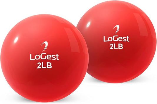Logest Weighted Toning Exercise Balls Pair - Round Shape Medicine Ball - 1LB 2LB 3LB 4LB 5LB 6LB Available - Toning Muscle for Men & Women