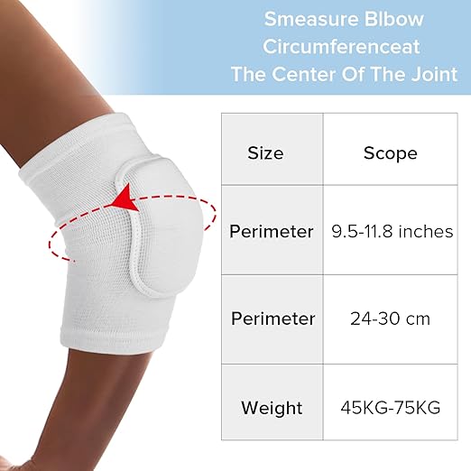 COMNICO Arm Brace Pads Elbow Protector Strap Pair, Breathable Anti-Collision Sponge Tendonitis Fitness Volleyball Basketball Tennis Golfers Knee Support Band for Kids Men Women Elderly