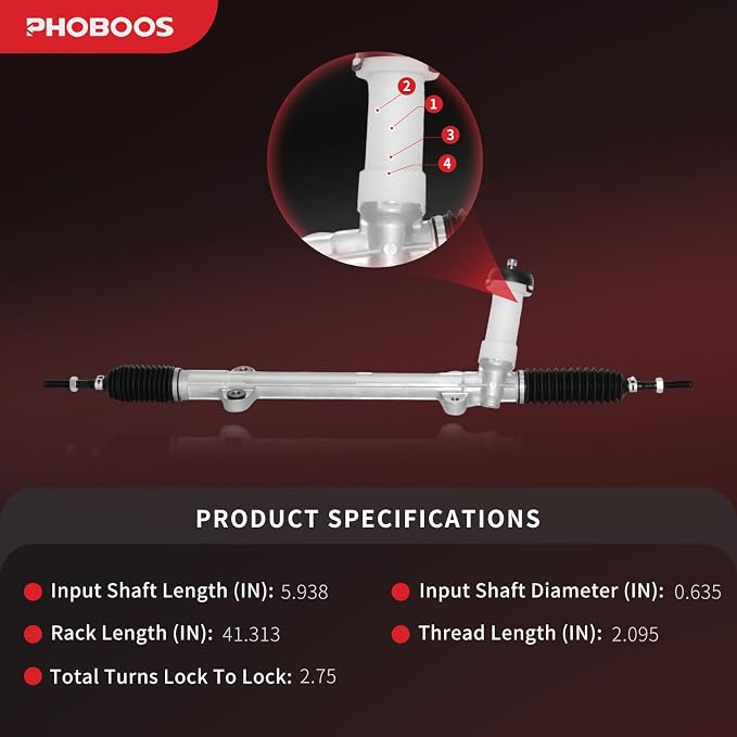 PHOBOOS Manual Steering Rack and Pinion Assembly Compatible with Hyundai Elantra 2008-2012 & Kia Forte 2010-2013, L4 2.0L, New Unit, Leak Resistance, Direct Fit, Ref. 1G-2691【Only for 2.0L】
