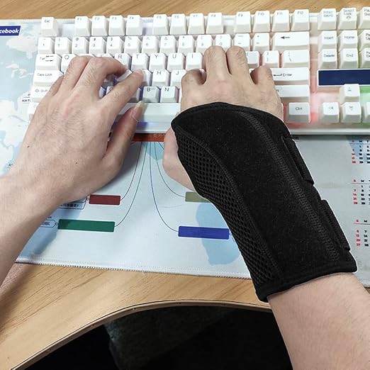NuCamper Wrist Brace for Carpal Tunnel Night Wrist Support Right Hand Beige | Wrist Splint for Men Women, Tendonitis Arthritis Pain Relief,Adjustable Compression Hand Braces, Sleeping, Office Work Typing