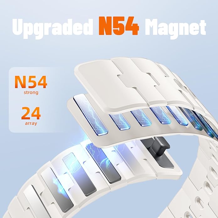 Bandletic Magnetic Silicone Watchband Compatible with All Apple Watch | Strong Magnet Sport Strap for iWatch Ultra 49mm Series 11-1 SE 46mm 45mm 44mm 42mm 41mm 40mm 38mm, Ideal for Men Women
