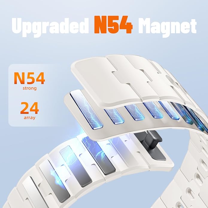 Bandletic Magnetic Silicone Watchband Compatible with All Apple Watch | Strong Magnet Sport Strap for iWatch Ultra 49mm Series 11-1 SE 46mm 45mm 44mm 42mm 41mm 40mm 38mm, Ideal for Men Women