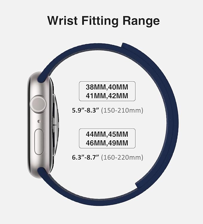 Magnetic Silicone Band Compatible with Apple Watch Band Ultra 3/2/1 & SE 3/2/1 & Series 11 10 9 8 7 6 5 4 3 49mm 46mm 45mm 44mm Strong Magnetic Clasp, Waterproof & Adjustable (Deep Blue)